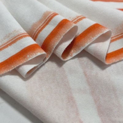 Malha Jersey Interlock algodão ORANGE STRIP