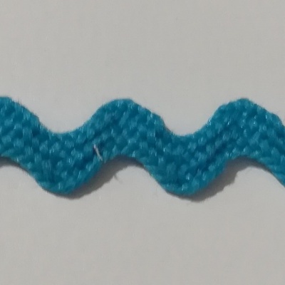 Cinta ondulada - Espiguilla AZUL TURQUESA 6 mm