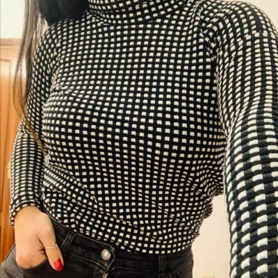 Maille Jacquard NOIR ET BLANC