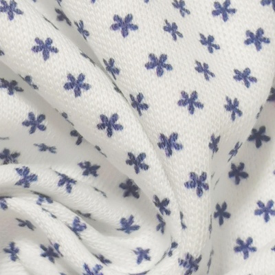 Malha Jersey Interlock Algodão MARGARIDA AZUL