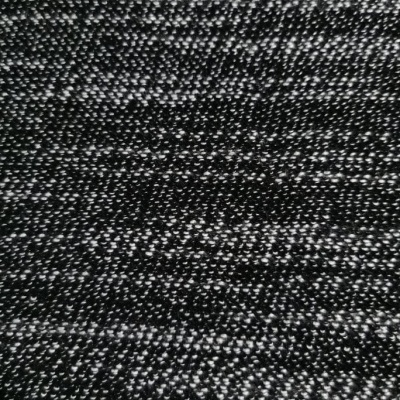 Maille Jacquard Interlock ZIG ZAG NOIR