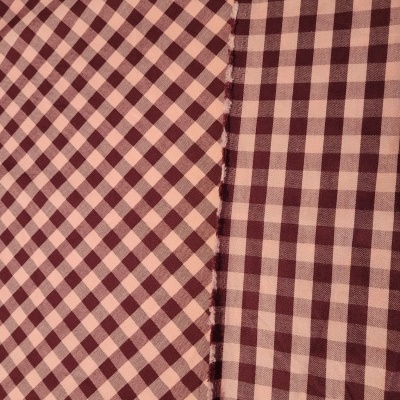 Tecido flanela Quadrados Rosa/Bordeuax