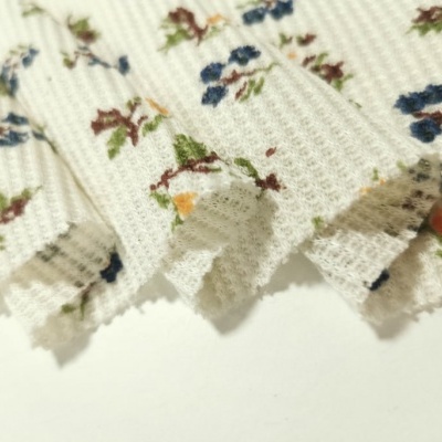 Ribbed Knit / Rib FLORAL BLUE