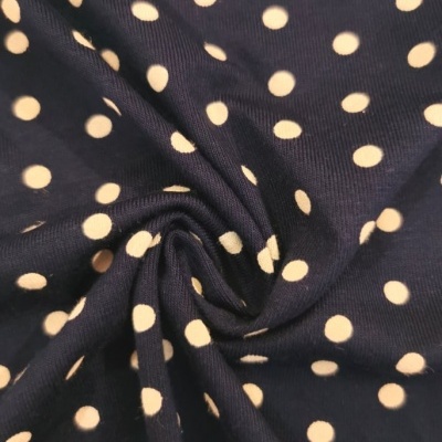 Malha Jersey c/ Elastano MARINHO PINTAS BEGE