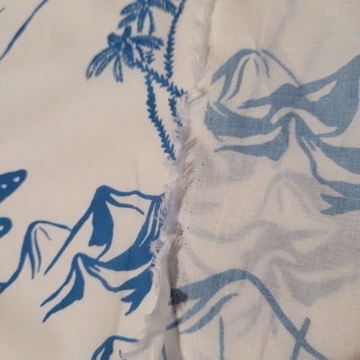 Tissu Coton BLANC DÉSERT BLEU