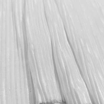 WHITE Pleated Crepe Fabric