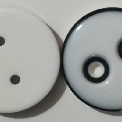 Botão Branco & Preto-21 mm Pack 12