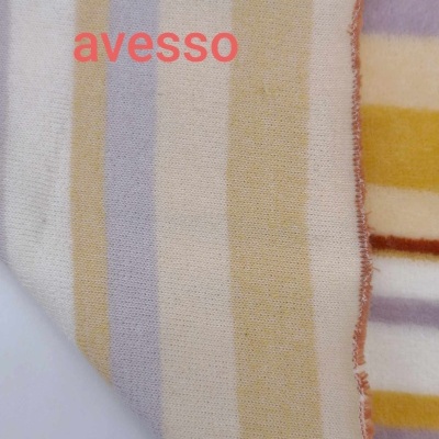 Maille peluche (type velours) Jacquard STRIPES