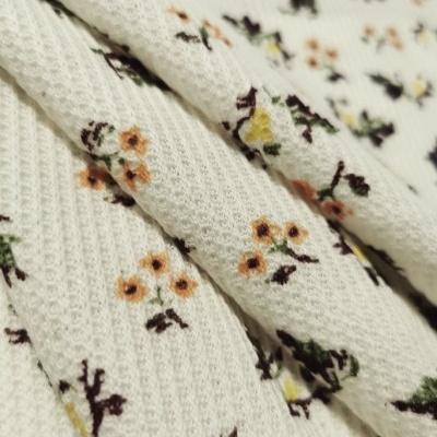 Ribbed Knit / Rib FLORAL BROWN