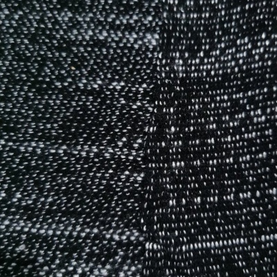 Maille Jacquard Interlock ZIG ZAG NOIR