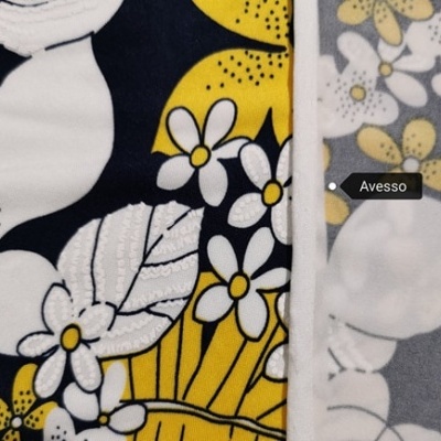 Malha Jersey Poliamida c/ Elastano  NAVY & YELLOW