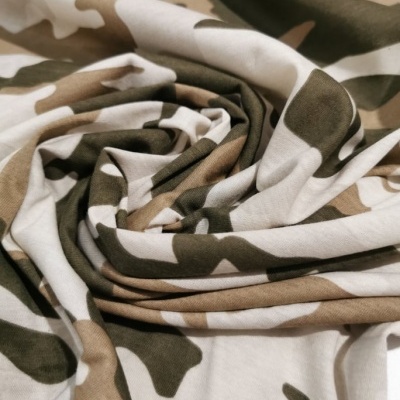 Malha Jersey Algodão BEGE E VERDE TROPA