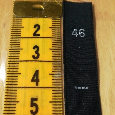 Étiquette de tailles « NUMÉROS ADULTES » NOIR