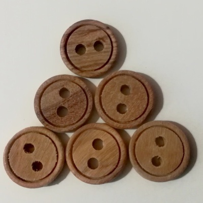 Bouton en Madeira  mm, lot de 12