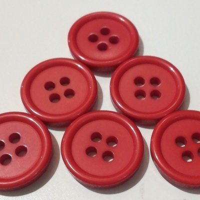 Red Candy Button - 15 mm Pack of 12
