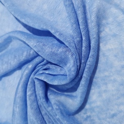 Tejido 100 % lino AZUL CLARO ESCALES
