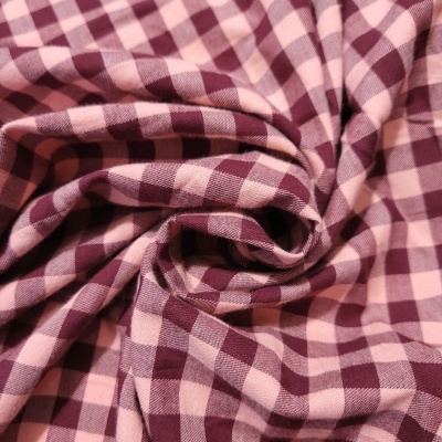 Tecido flanela Quadrados Rosa/Bordeuax