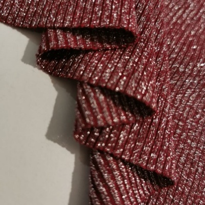 Malha canelada/rib c/Lurex SHINE BORDEAUX