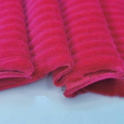Malha Peluche (tipo veludo) canelado c / elastano DEEP FUSCIA