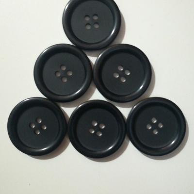 Bouton en plastique noir - 25 mm, lot de 12