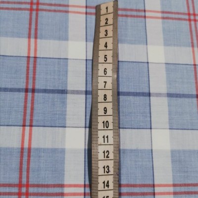 Tecido algodão camiseiro AXADREZADO AZUL BÉBÉ