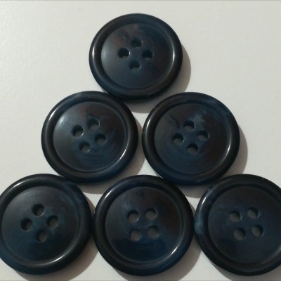 Blue Striped Button - 15 mm Pack of 12