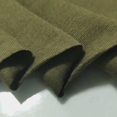 Maille jersey coton/élasthanne OLIVE