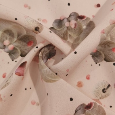 Poplin fabric MUSHROOMS