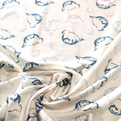 Malha Jersey Algodão BLUE TEDDY BEAR