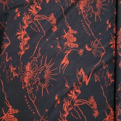 Tecido Algodão MARINHO DESERTO VERMELHO