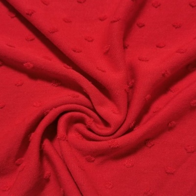 Jersey Jacquard Peluche con elastano RELIEVES ROJOS
