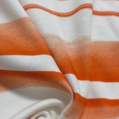 Malha Jersey Interlock algodão ORANGE STRIP