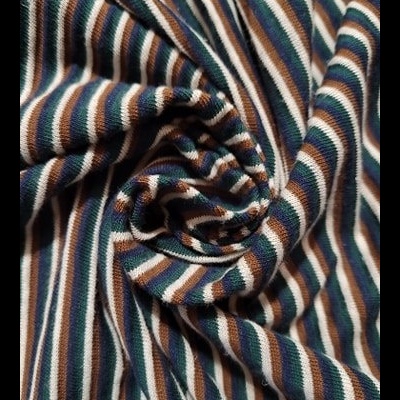 Malha Jersey Interlock RISCAS VERDE/AZUL/CASTANHO