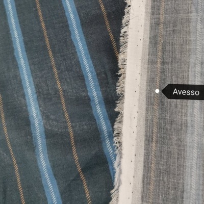 Tissu Popeline FONCÉ À RAYURES