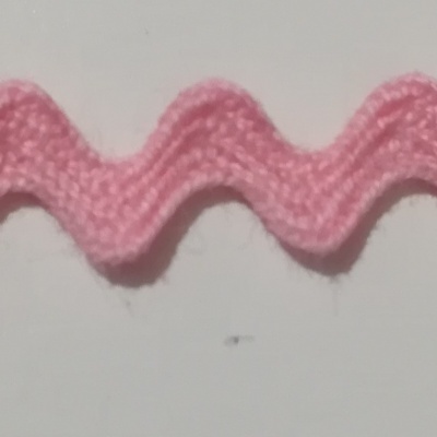 Cinta ondulada - Espiguilla ROSA BEBÉ 6 mm