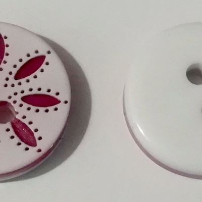 Botão Flor Rosa - 12 mm Pack 12