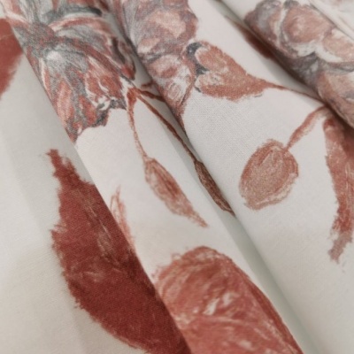 BROWN FLOWER Voile Fabric