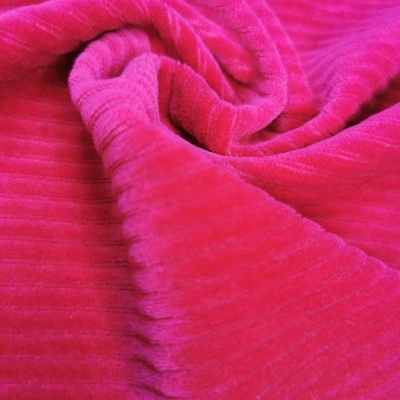 Malha Peluche (tipo veludo) canelado c / elastano DEEP FUSCIA