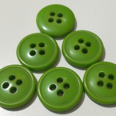 Botão Plástico Verde - 15 mm Pack 12