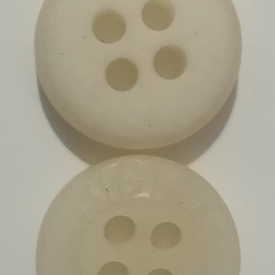 Botão Branco Mate - 12 mm Pack 12