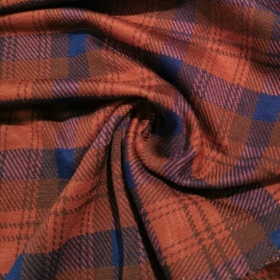 Malha Jacquard Interlock QUADRADOS AZUIS