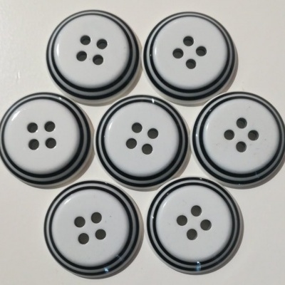 Botão White & Black - 21 mm Pack 12