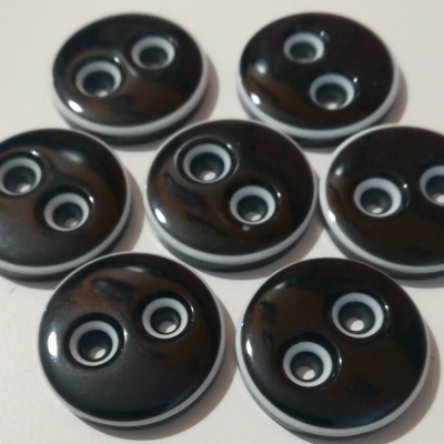 Botão Preto & Branco-21 mm Pack 12