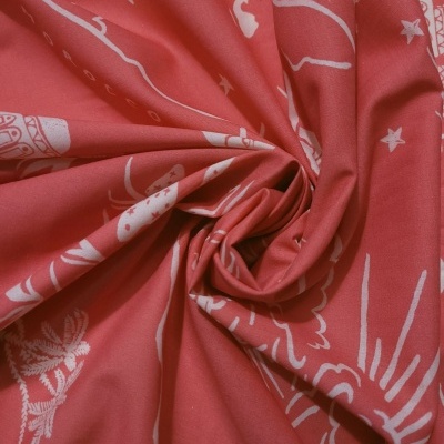 Tecido Algodão ROSA DESERTO BRANCO