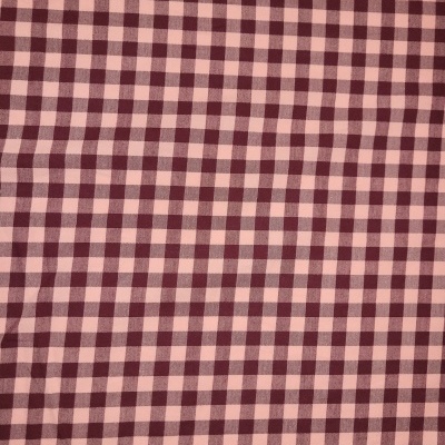 Tecido flanela Quadrados Rosa/Bordeuax