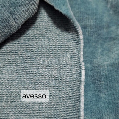 Maille peluche (type velours) BLEU TURQUOISE