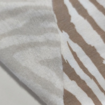 Polaire italienne alg/poly avec cardage ZEBRA TABACO