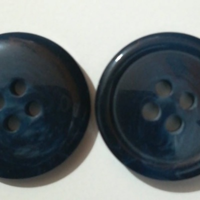 Blue Striped Button - 15 mm Pack of 12