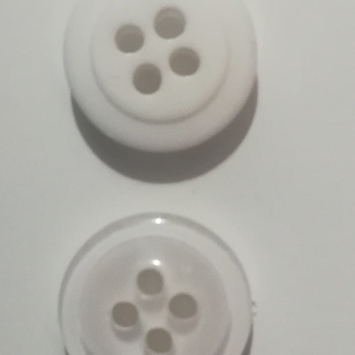 White Gloss Button - 12 mm Pack of 12
