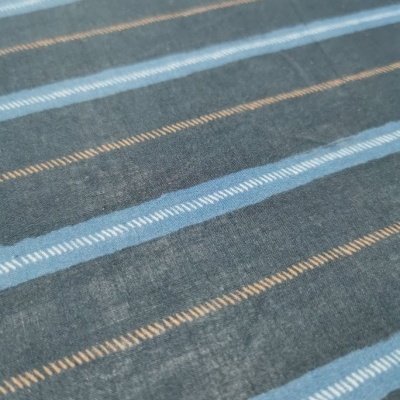 Tissu Popeline FONCÉ À RAYURES